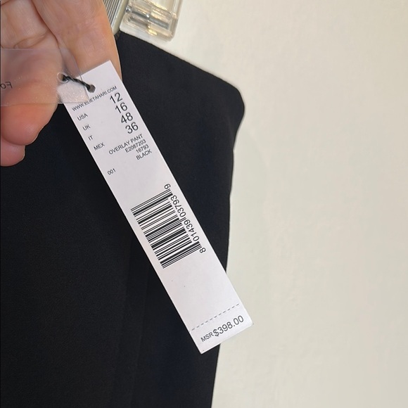 ELIE TAHARI OVERLAY WIDE LEG PANT SIDE ZIP CLOSURE NWT SIZE 12 - Picture 7 of 9